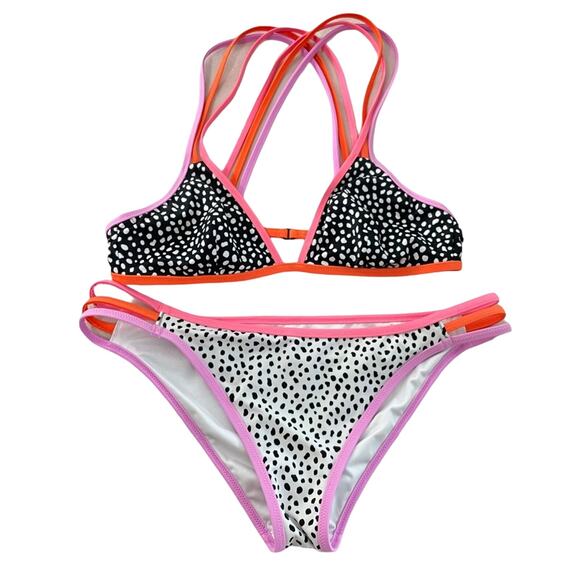 Victoria's Secret Sexy Triangle Cross Back Strappy Top Cheeky Bottom Bikini M/L - Picture 2 of 12